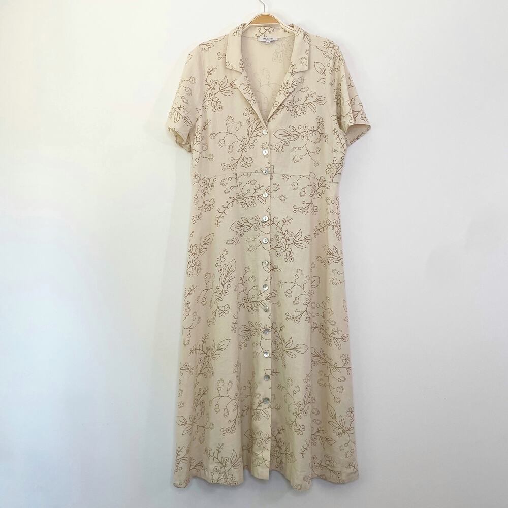 Madewell Cream Floral-Print Midi Dress - Picture 2 of 11